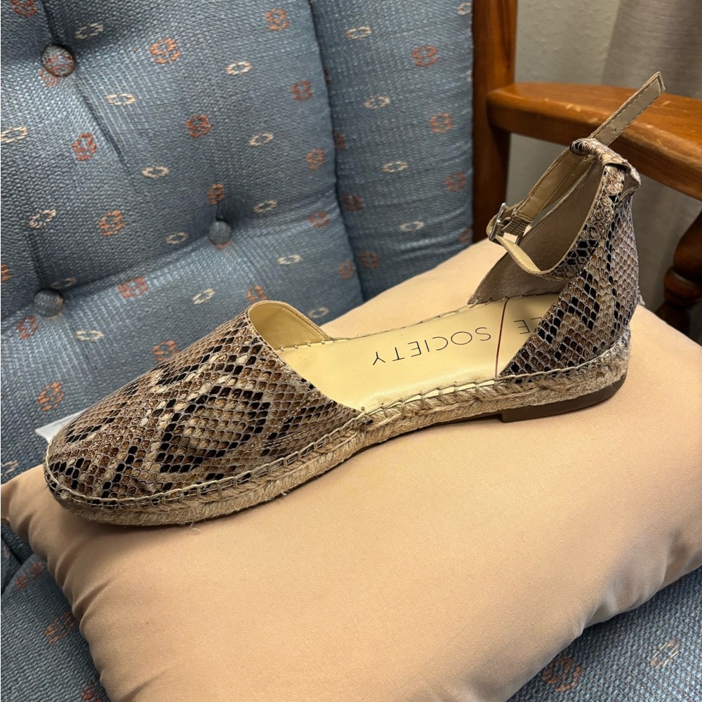 Sole Society Brown Snakeskin Espadrilles